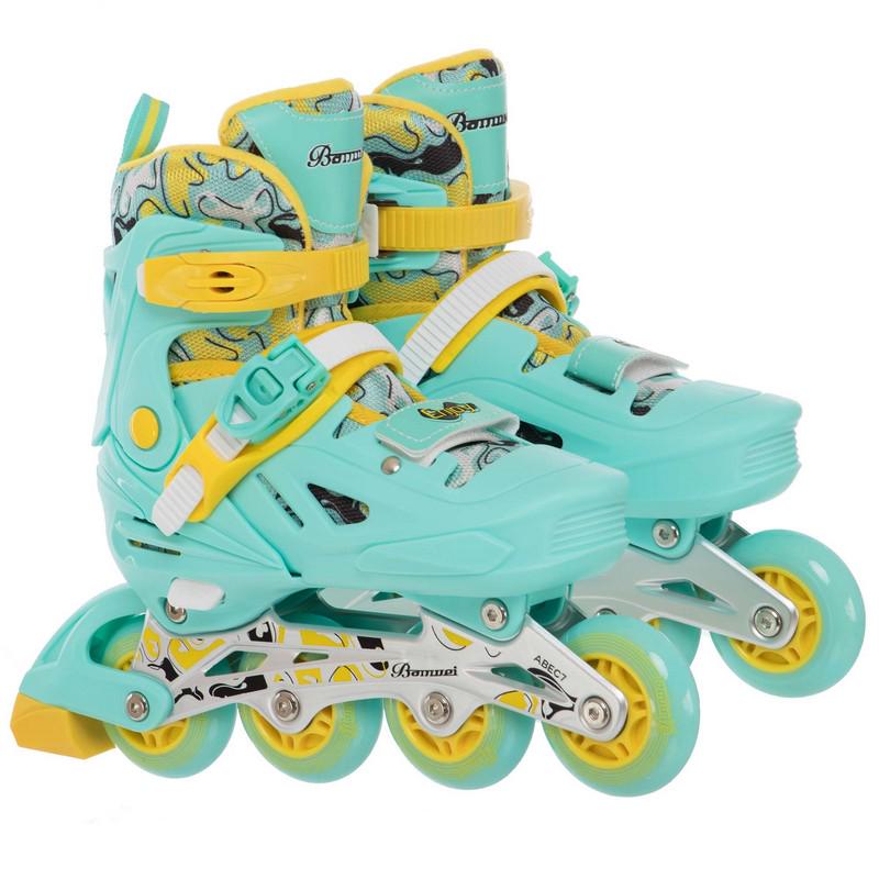 Роликовые коньки раздвижные детские Banwei BW-220 с защитой и шлемом р. 31-34 Мятный (BW-220_Мятный_S_(31-34) - фото 3 Роликовые коньки раздвижные детские Banwei BW-220 с защитой и шлемом р. 31-34 Мятный (BW-220_Мятный_S_(31-34) - фото 3