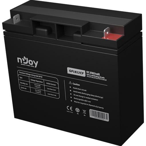 Акумуляторна батарея nJoy AGM 12V 18 Ah T3 Black (GP1812CF)