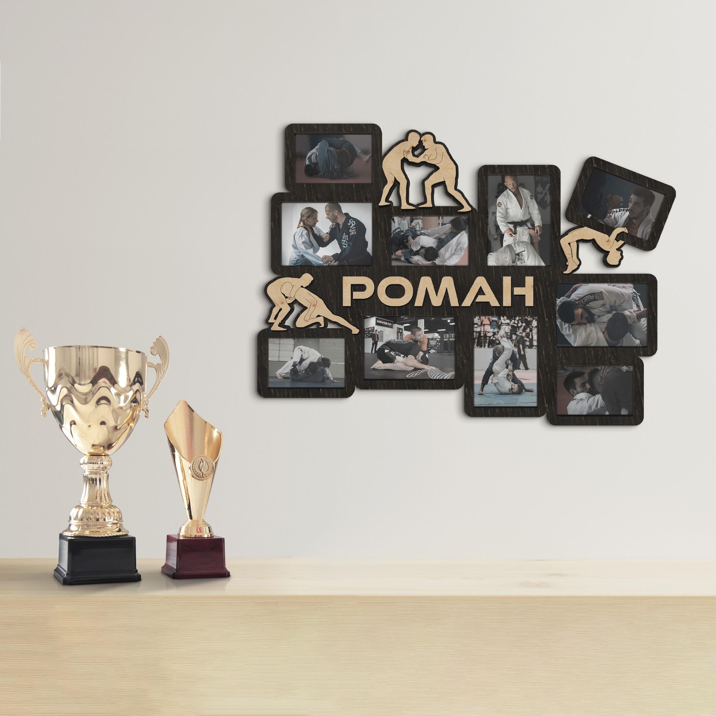 Фоторамка-колаж The Frame Depot Боротьба настінна з нанесенням імені на 10 фото Чорний (wrestling-2)