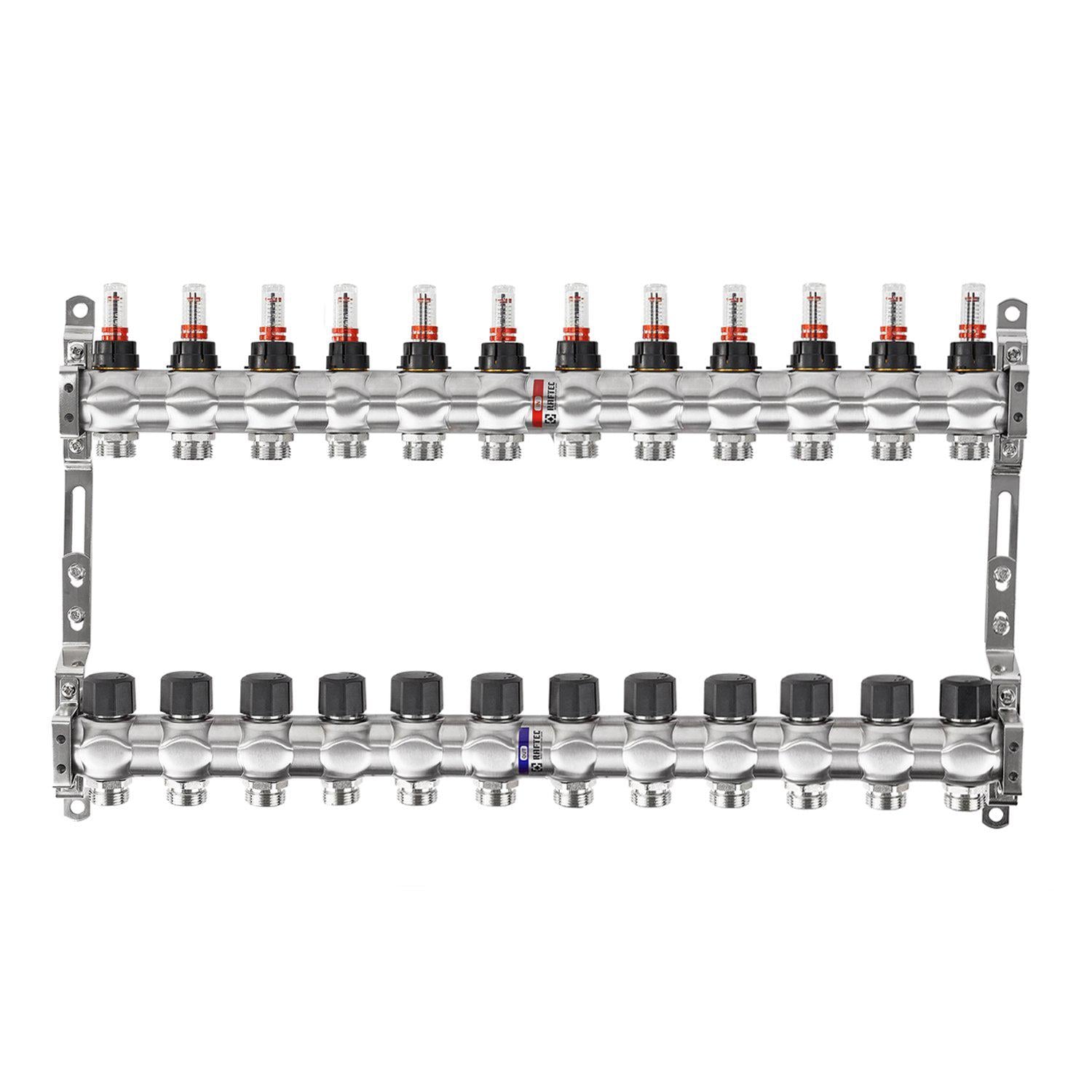 Коллектор с расходомерами Raftec 1"x12 RC03-12 (4548632)