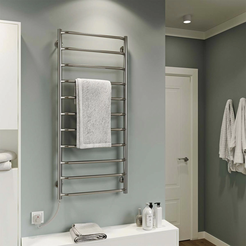 Электрический полотенцесушитель Deffi Трапеция П11 500x1200 мм Е левое подключение