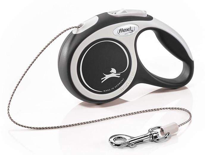 Повідець-рулетка Flexi New Comfort XS Cord 3 м шнур до 8 кг Чорний (1684046326)