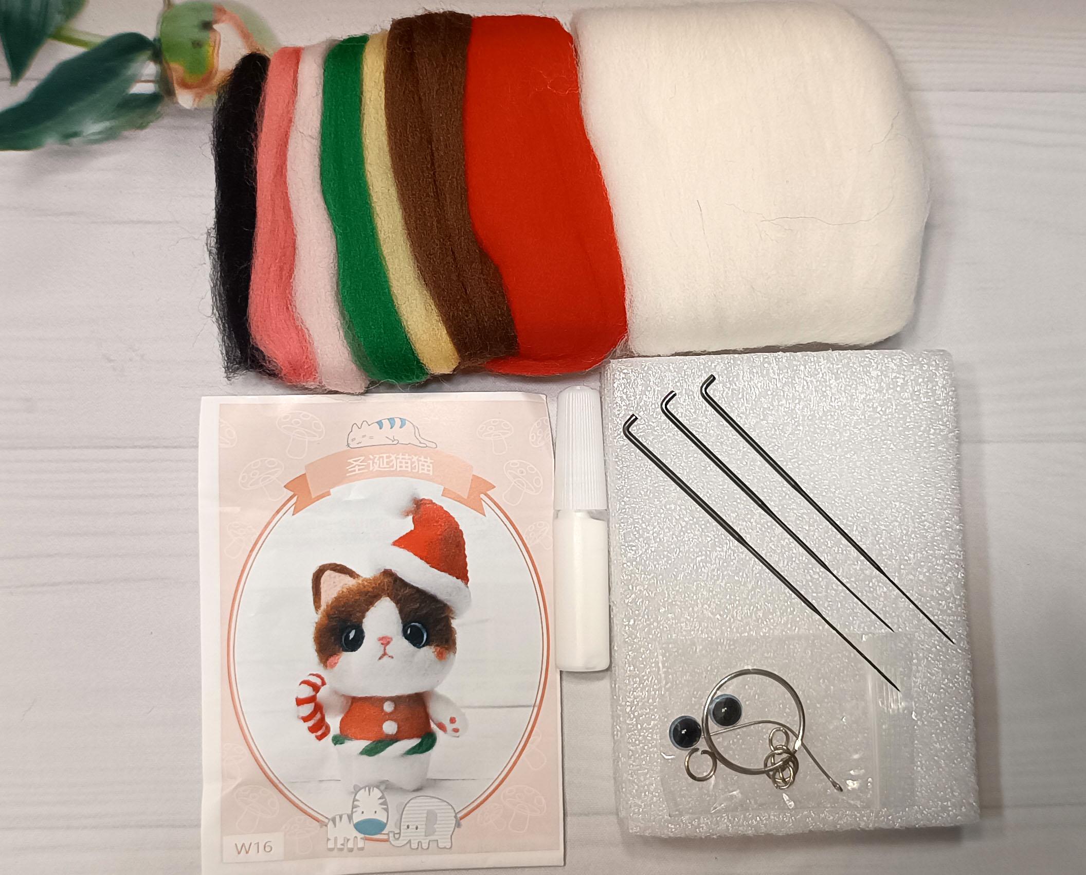 Набор для валяния Кот в красной шапке подставка на пружине/инструменты (3144) - фото 3 Набор для валяния Кот в красной шапке подставка на пружине/инструменты (3144) - фото 3