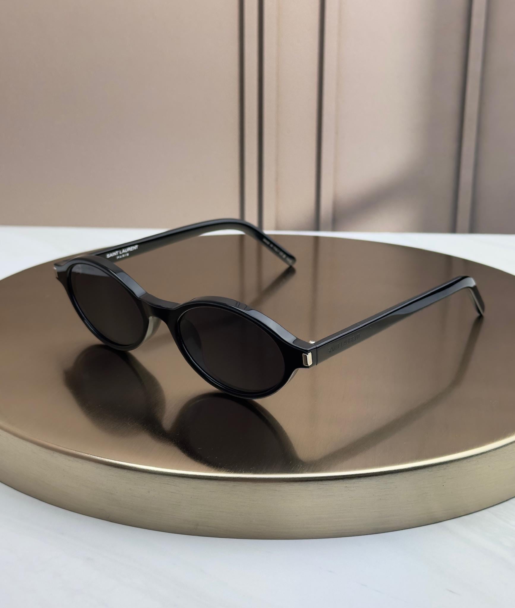 Солнцезащитные очки Saint Laurent SL 751 Jeanne овальные круглые ацетатные темная линза женские Черный