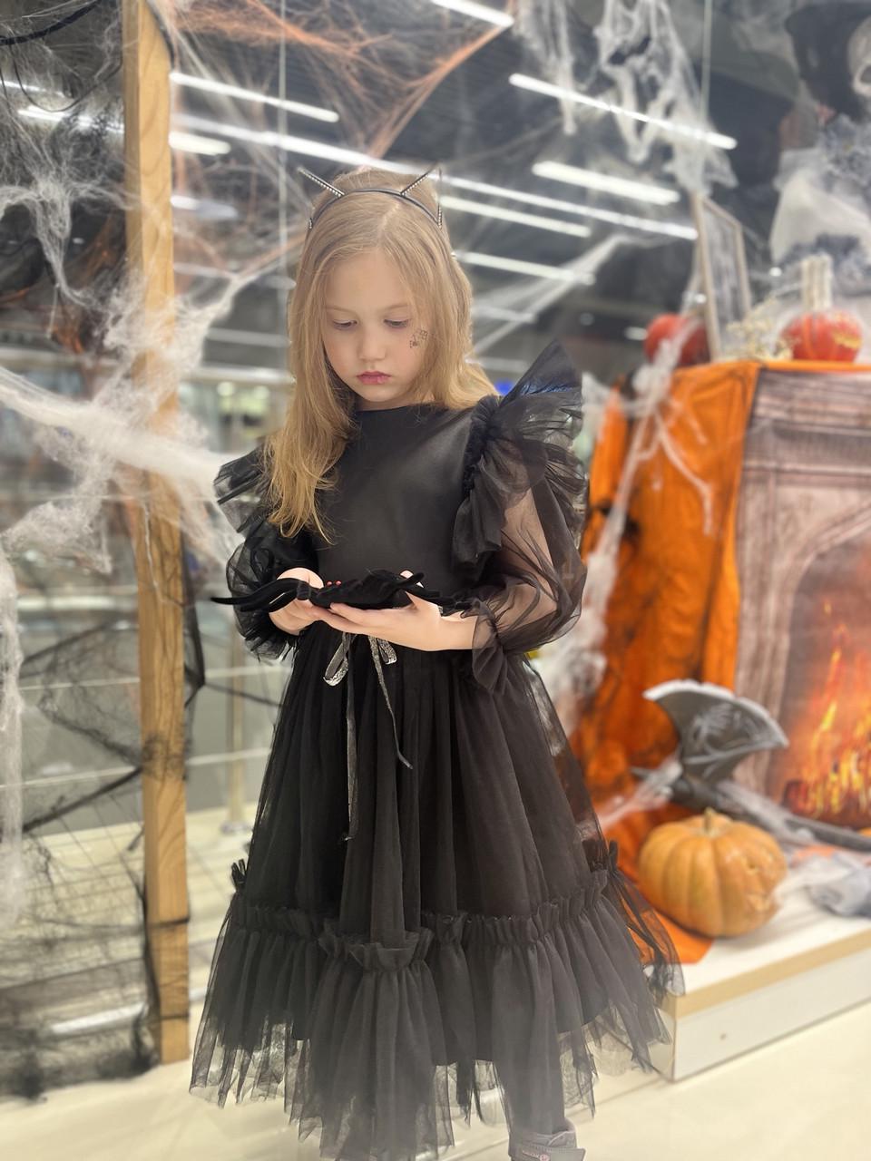 Сукня святкова для дівчинки Венздей 122 см Чорний (2241789427) - фото 4