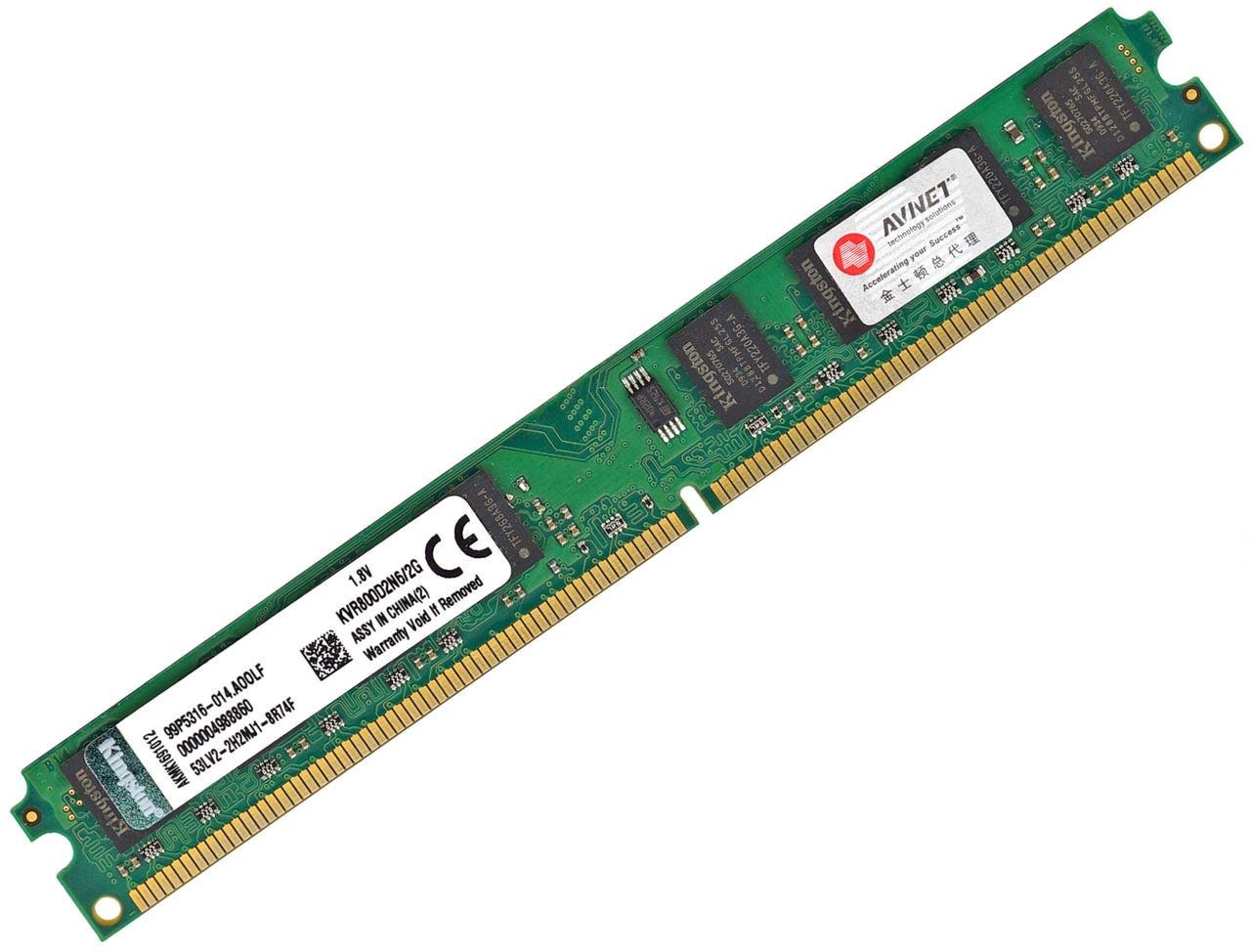 Оперативна пам'ять Kingston DDR2 2GB 800MHz (KVR800D2N6/2Gb), універсальна для INTEL та AMD