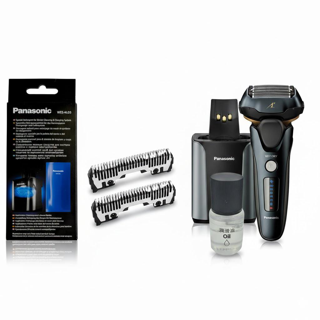 Электробритва Panasonic ES-LV97-K820-ASР с дополнительным набором из лезвий WES-9170Y-1361 и моющим средством WES4L03-803 (32379247)