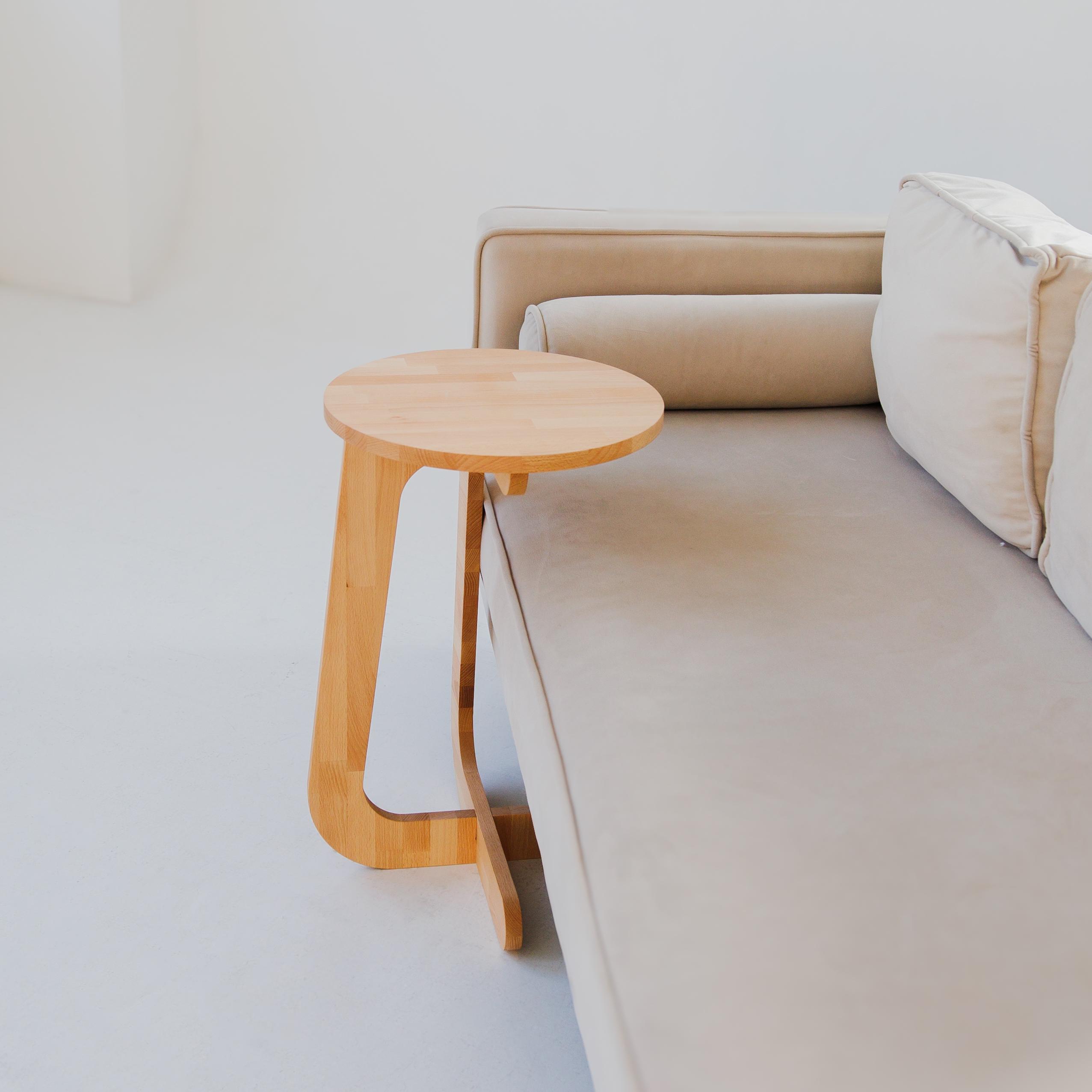 Журнальний столик дерев'яний С-подібний LIGNO круглий (ligno-05-01) - фото 7