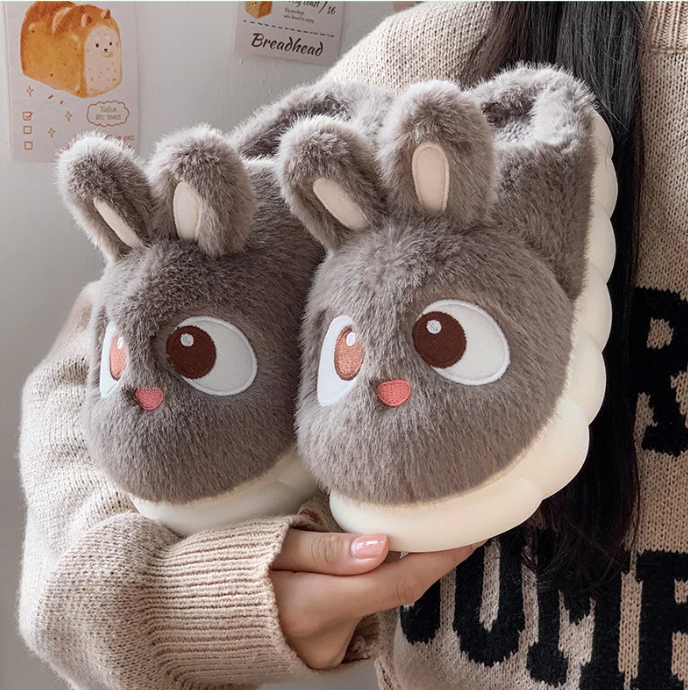 Тапочки жіночі Зайчик домашні милі та м'які р. 38-39 Коричневий - фото 3 Тапочки жіночі Зайчик домашні милі та м'які р. 38-39 Коричневий - фото 3