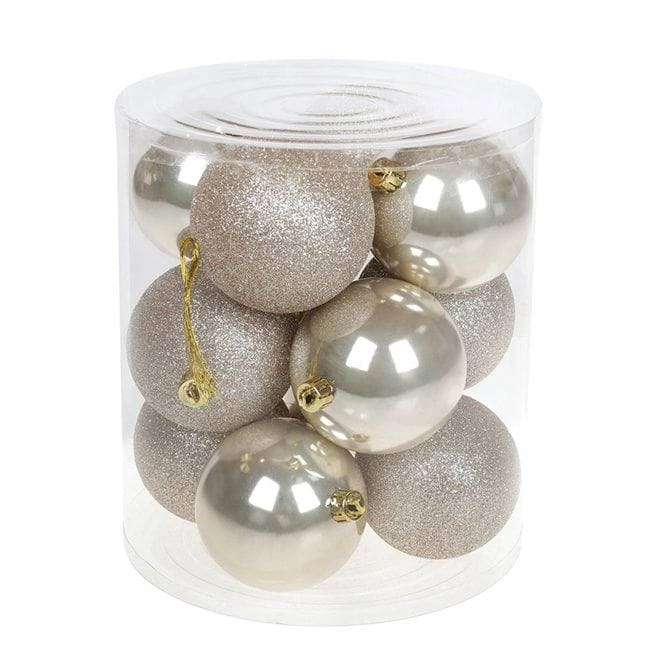 Набор пластиковых новогодних шаров 147-339 12 шт. 8 см (12061)