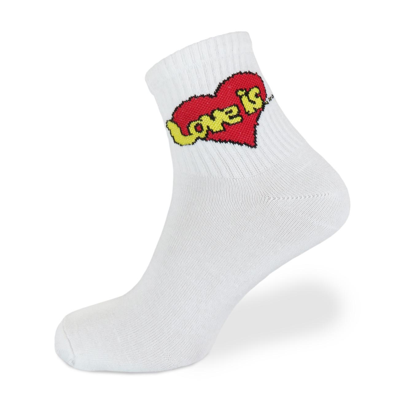 Носки с принтом "Love Is" Белый