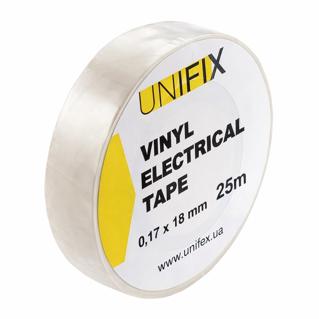 Изоляционная лента UNIFIX ПВХ ETU-25W 18 мм х 25 м Белый (31560498)