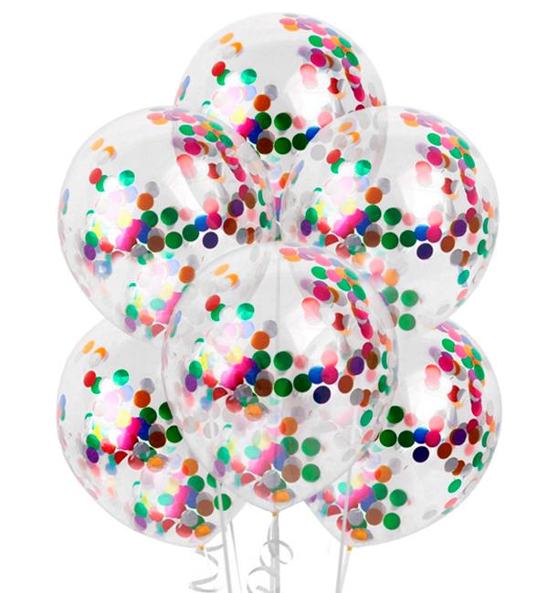 Воздушные шары Confetti mix набор 6 шт.