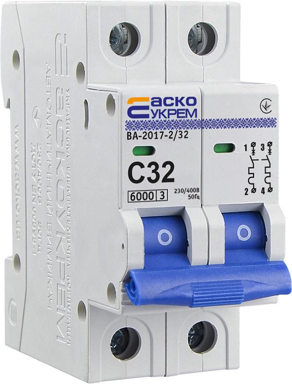 Автоматический выключатель АСКО-УКРЕМ ВА-2017/С 2р 32А