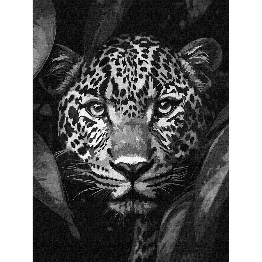 Картина по номерам Ideyka Леопард на охоте 30x40 см (KHO6670)