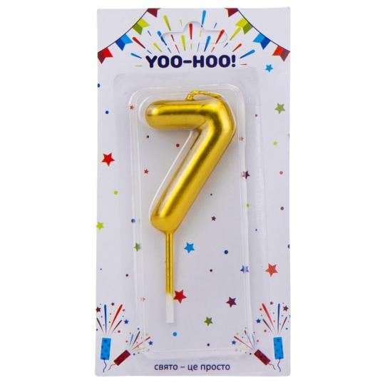 Свеча для торта Elisey "7" 10 см Золотой (9074-023) Свеча для торта Elisey "7" 10 см Золотой (9074-023)