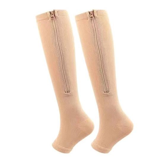 Гольфы компрессионные от варикоза Zip Sox L/XL со змейкой Бежевый (ULT-9599602)