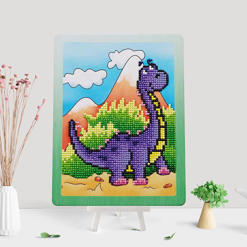 Алмазна мозаїка для дітей ColorArt з підставкою Динозавр 40х50 см