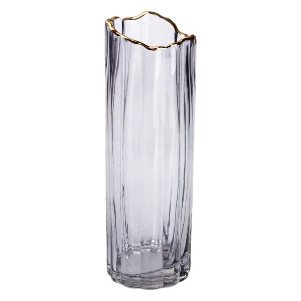 Ваза декоративная Glass Flower стеклянная 29,5 см Серый (HP-1713)