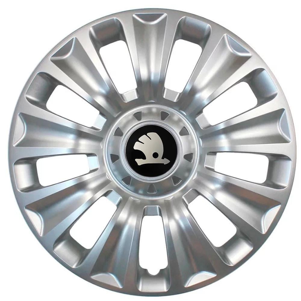 Колпаки SJS с логотипом Skoda 424 R16 4 шт. Серебряный (31006501)