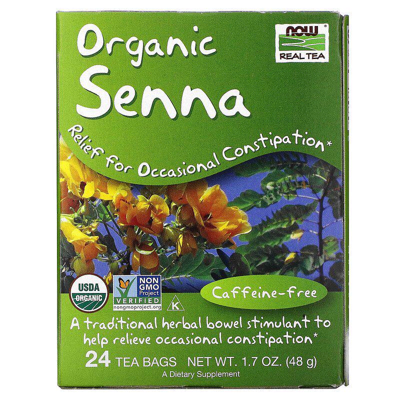 Чай Now Foods из органической сенны без кофеина 24 пакетика