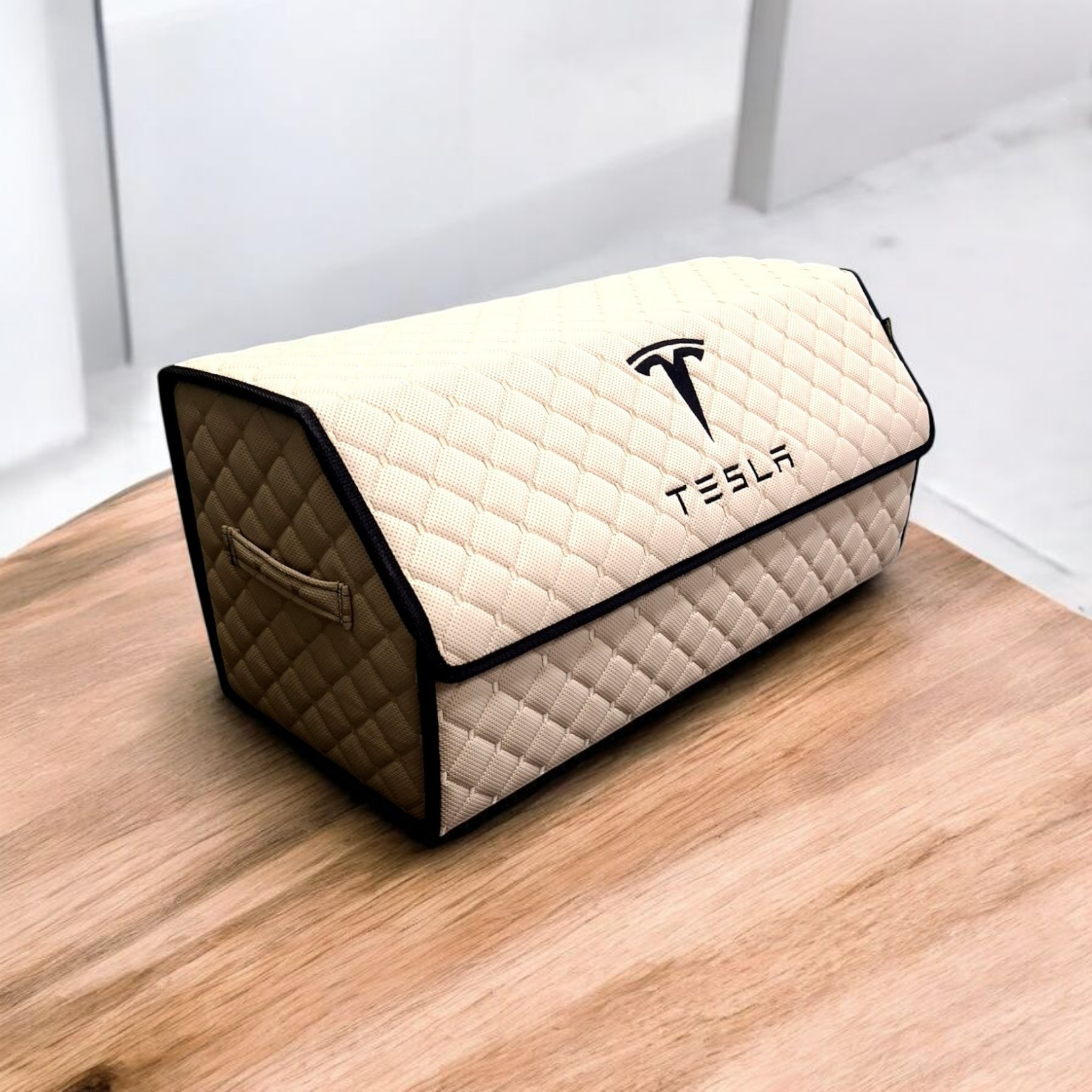 Органайзер в багажник Tesla экокожа L 65х30х30 см Бежевый (BOXBGL-TSL001)