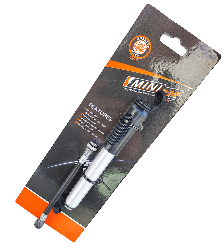 Велосипедный насос BEE ZF-025-2 AV/FV с двухсторонним шлангом (BEE ZF-025-2)