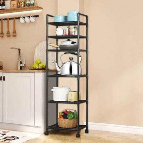 Стеллаж этажерка на колесах 6 уровней передвижная 170х42х32 см Черный (33511) - фото 4 Стеллаж этажерка на колесах 6 уровней передвижная 170х42х32 см Черный (33511) - фото 4