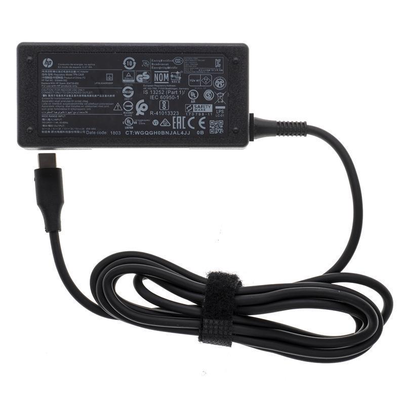 Блок питания для ноутбука HP USB-C 45W 15V/3A 12V/3A 5V/2A USB3.1/Type-C/USB-C прямой разъем без сетевого кабеля Black (213413)