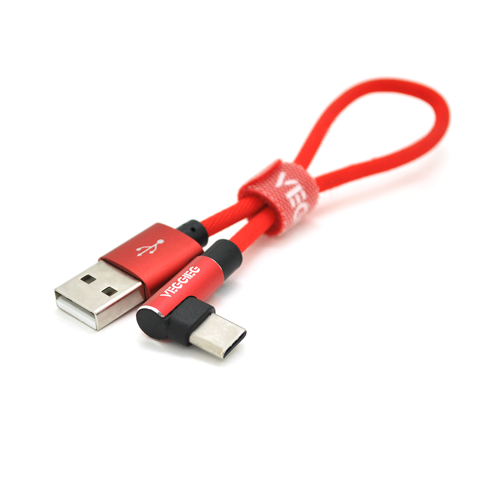 Кабель зарядний Veggieg UT-20R USB Type-C 2,4A 0,2 м Червоний (YUT_V4413) Кабель зарядний Veggieg UT-20R USB Type-C 2,4A 0,2 м Червоний (YUT_V4413)