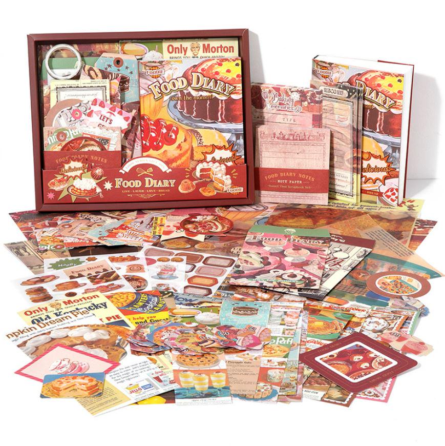 Альбом/наклейки/этикетки/карточки для скрапбукинга и кардмейкинга в винтажном стиле Десерт 154 детали