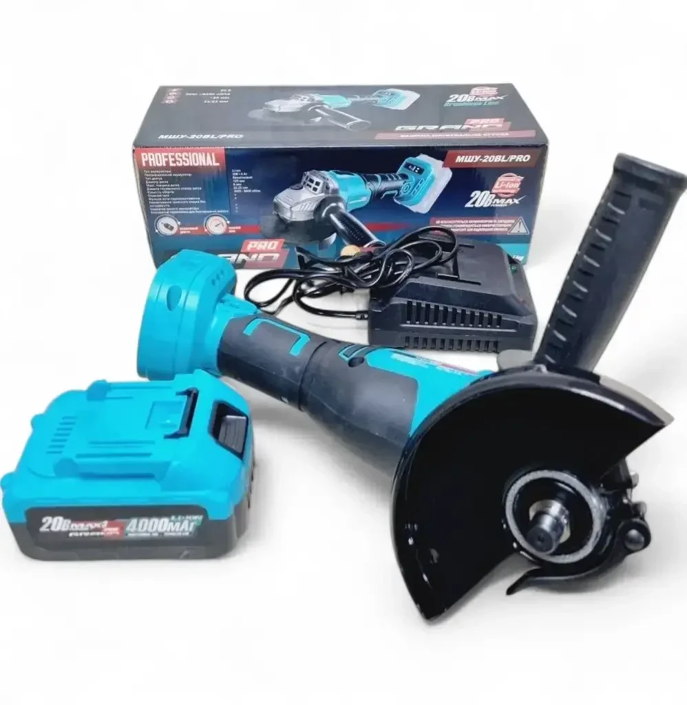 Акумуляторна кутова шліфмашина Grand МШУ‑125/20 BL‑1 (BRUSHLESS)