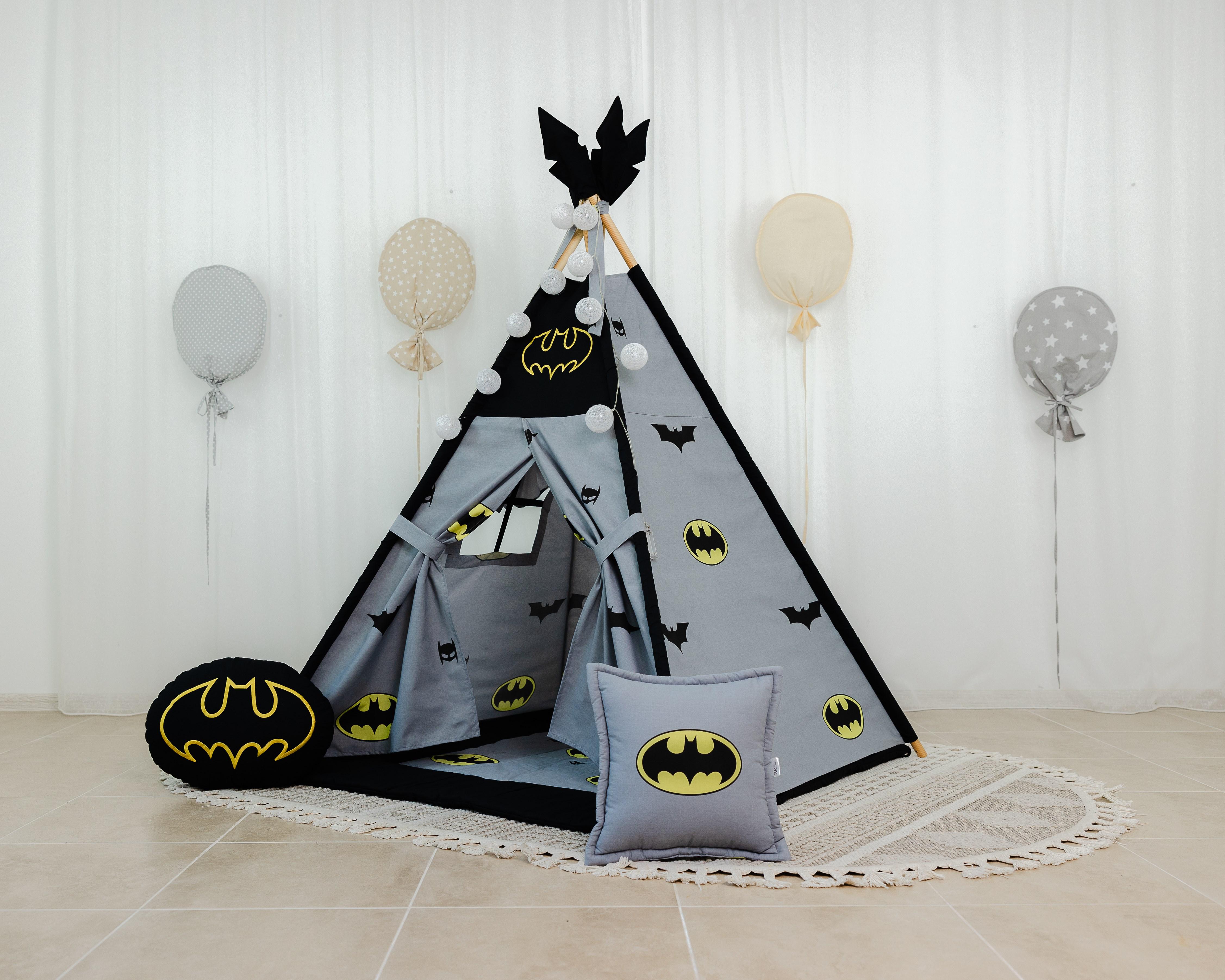 Вигвам для мальчика Бэтмен супергерой Серый (0002380)