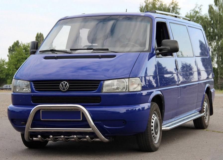 Кенгурятник WT003 51 мм без надписи CAN для Volkswagen T4 Caravelle/Multivan нержавеющая сталь Хром