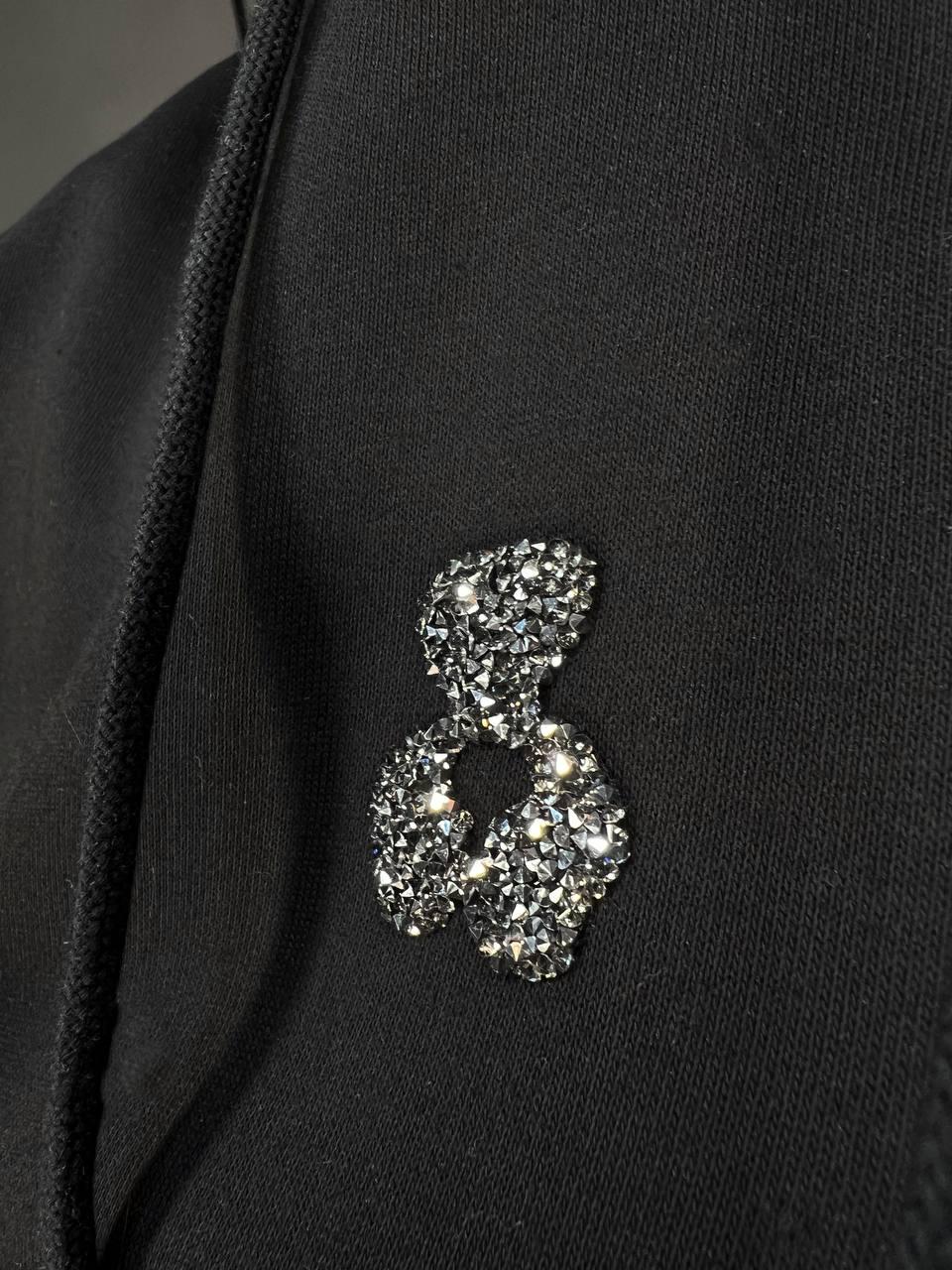 Костюм женский A-N 2735 с мишкой в камешках худи и брюки XL Черный (4516) - фото 2 Костюм женский A-N 2735 с мишкой в камешках худи и брюки XL Черный (4516) - фото 2