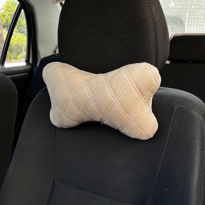 Подушка в машину с двойной строчкой 27x16x8 см Бежевый (24167313) Подушка в машину с двойной строчкой 27x16x8 см Бежевый (24167313)