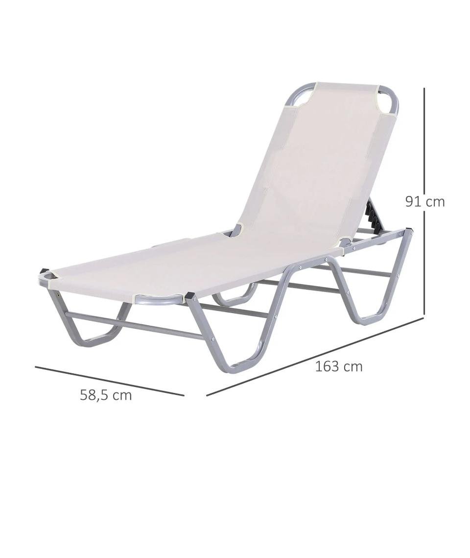 Шезлонг-лежак з ПВХ сіткою 190х60х30 Сірий графіт (11493722) - фото 4