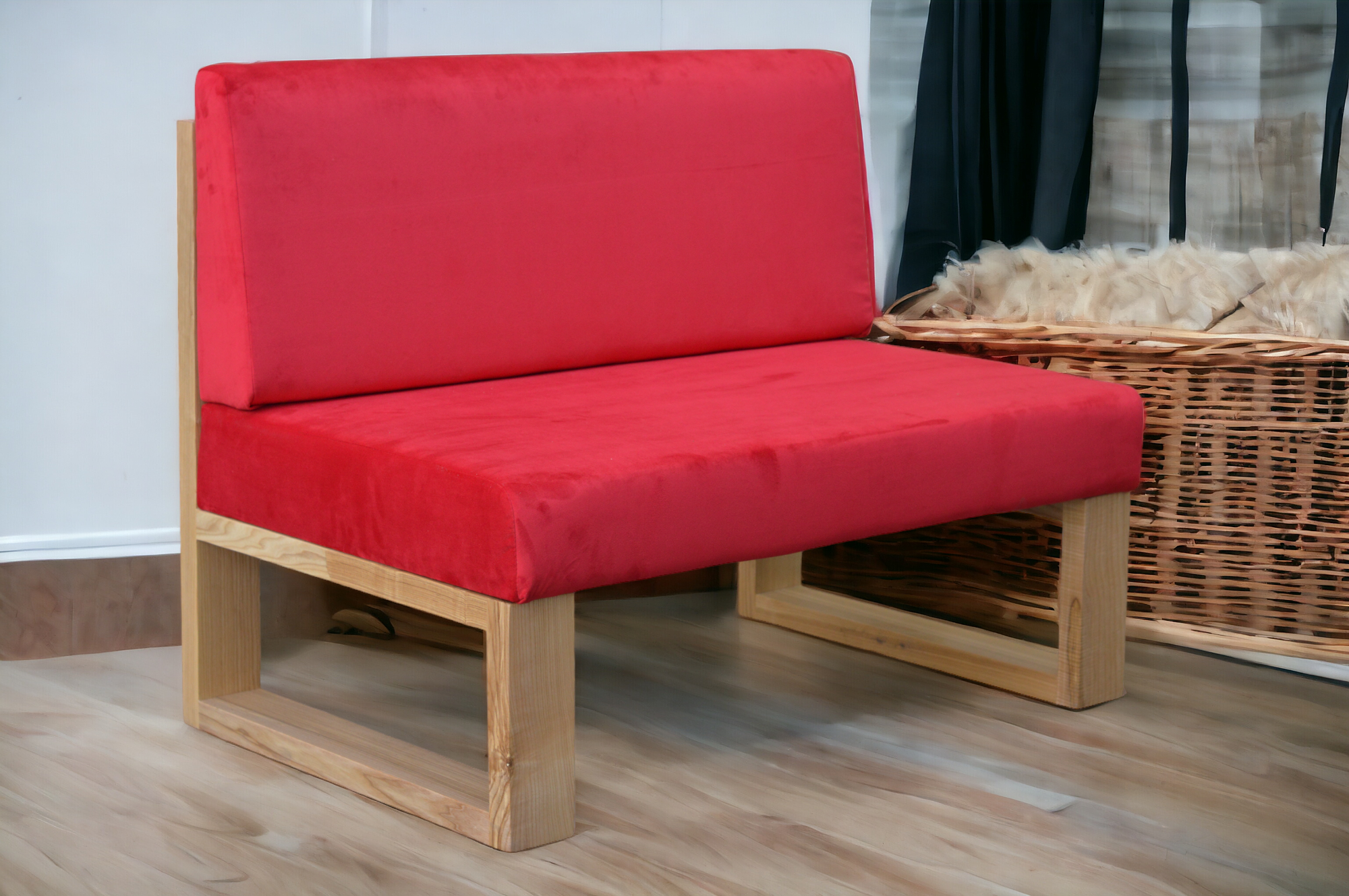 Диван Woodyloftstyle WLS D23 Лофт 1100x690x850 мм Червоний (D-23/М-110/2/J/3/07) - фото 3 Диван Woodyloftstyle WLS D23 Лофт 1100x690x850 мм Червоний (D-23/М-110/2/J/3/07) - фото 3