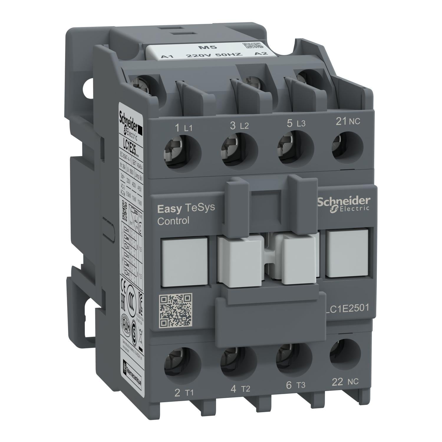 Контактор-пускач Schneider Electric Easy TeSys 25А 220 В 1NC (LC1E2501M5)