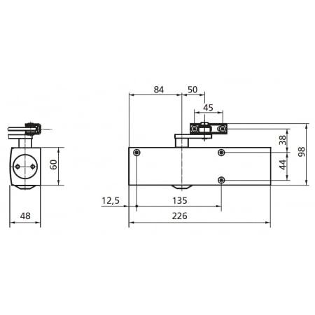 Дверной доводчик GEZE TS 2000NV BC з тягою EN 2-4 1100 мм 100 кг Антрацитовый (124947) - фото 2