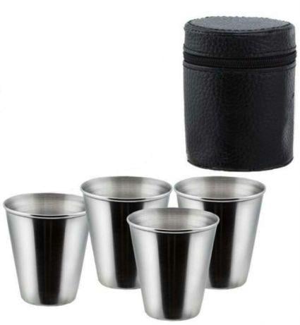 Чарки нержавіюча сталь в чохлі 50 мл 4 штуки