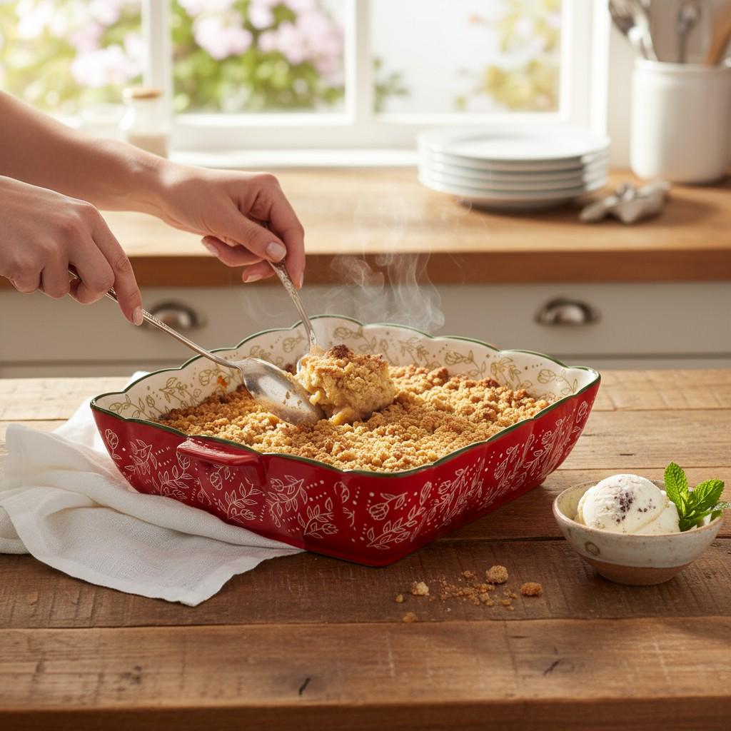 Форма для запікання у духовці порцелянова квадратна Vintage з ручками 2,5 л 30х30х7 см Червоний (HM04-16) - фото 5