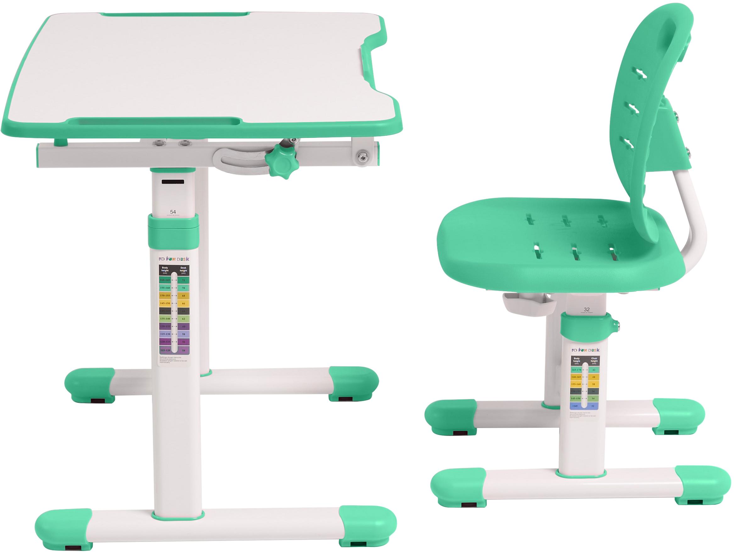 Комплект FunDesk Omino школьная парта/стул с настольной лампой Green (3866333) - фото 3 Комплект FunDesk Omino школьная парта/стул с настольной лампой Green (3866333) - фото 3