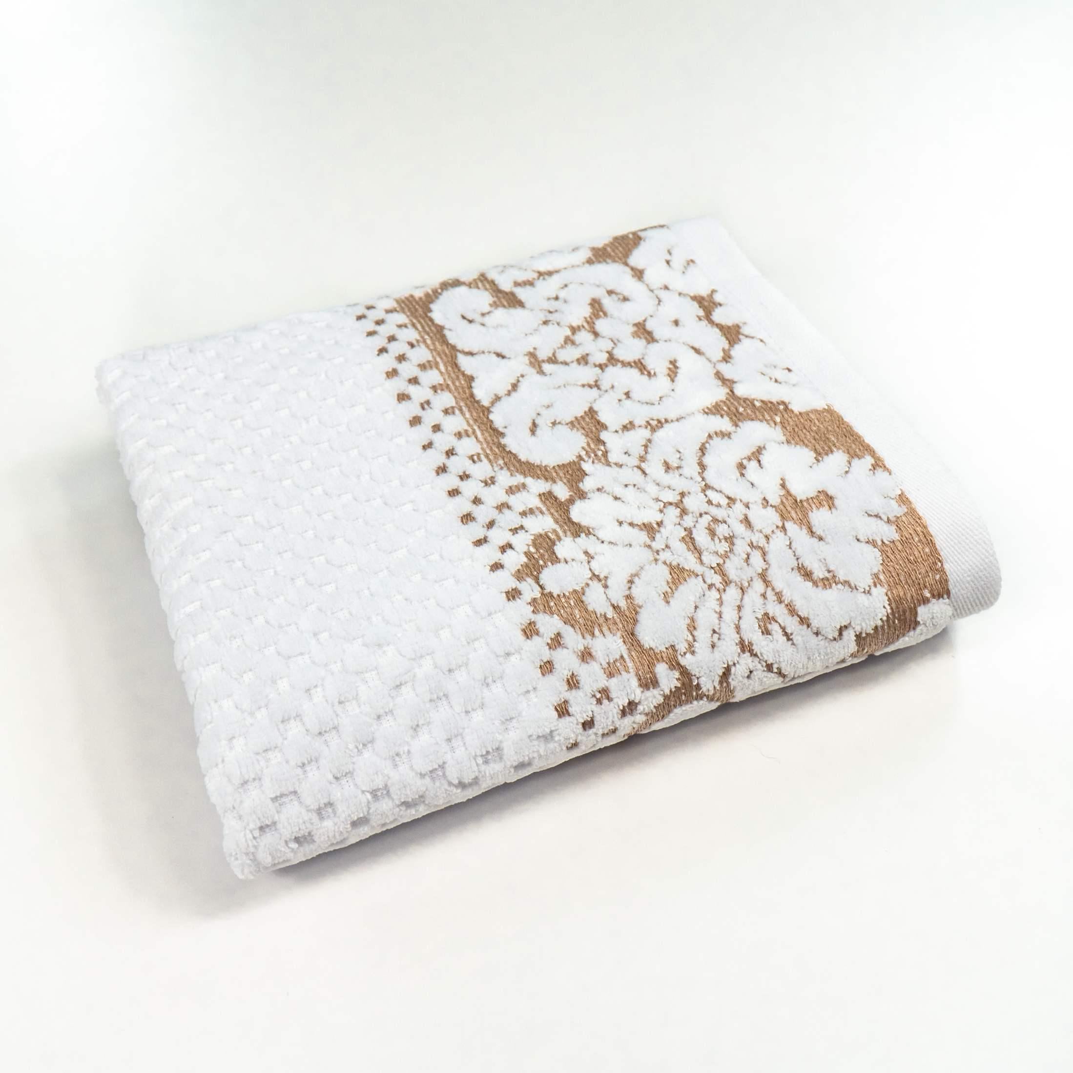Полотенце для лица и рук Damask жаккардовое с велюром 40x70 см Белый (550-dv-70-white)