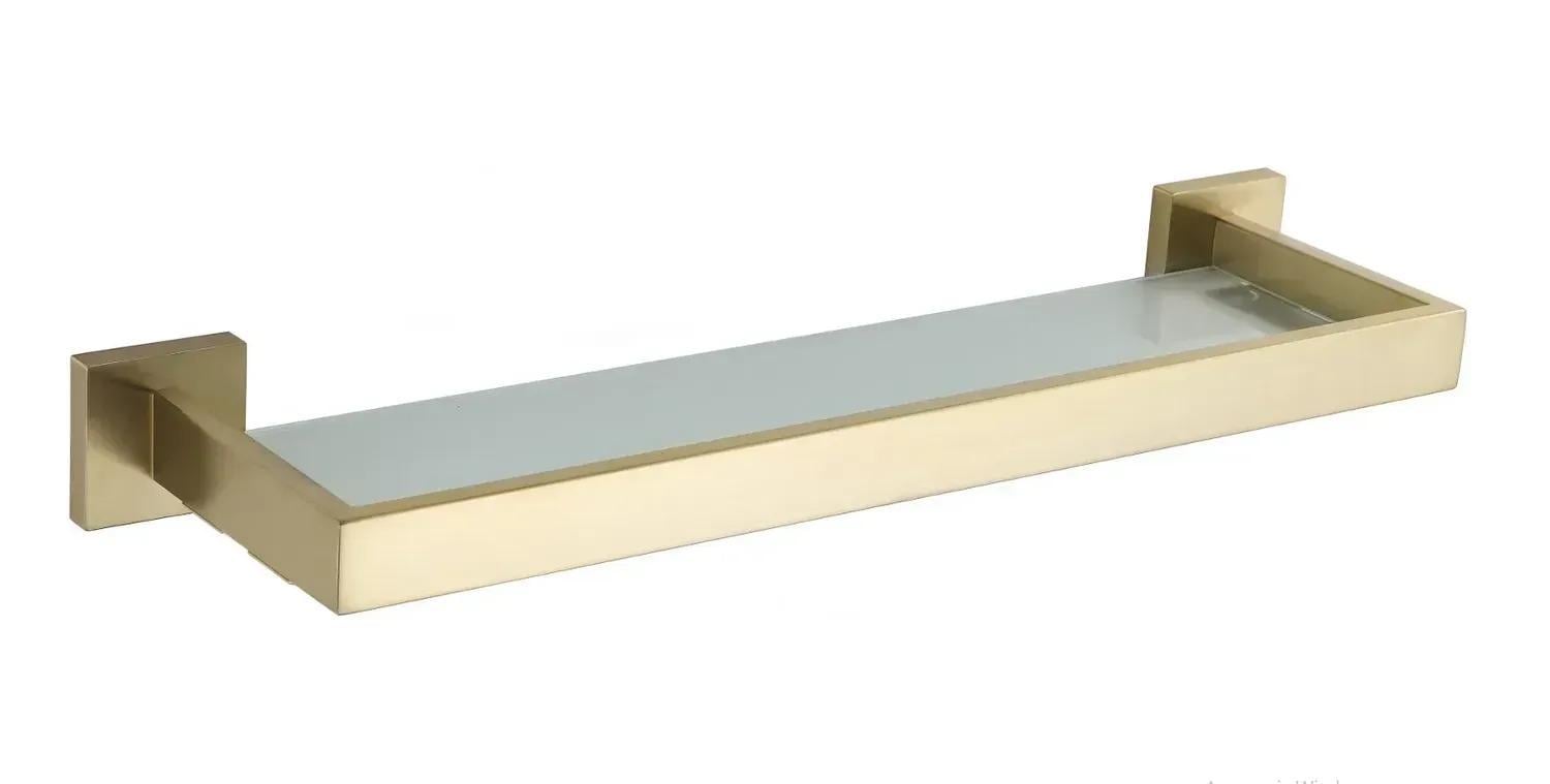 Полка в ванную VBI JUPITER BRUSH 12x50 см Золотое стекло (RM-VBI-040609BG)