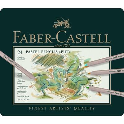 Набор карандашей пастельных Faber-Castell PITT металлический пенал 24 цвета (112124)
