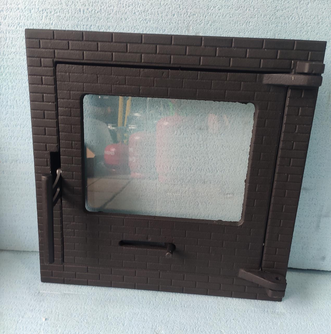 Двері для печі Замкова зі скломі регулятором піддуву 400x400 мм