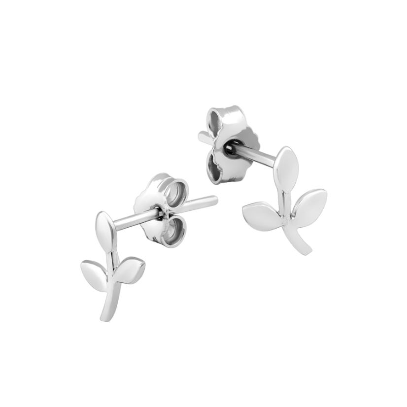 Сережки срібні пусети Гілочка без каменів Сережки срібні пусети Гілочка без каменів