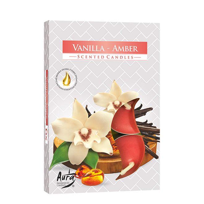 Свеча-таблетка ароматическая Flora Bispol Ваниль/Янтарь D 3,9 см 6 шт. (27651)