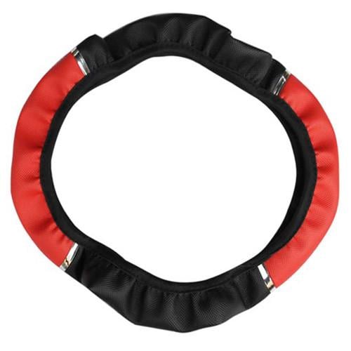 Обшивка-чехол на руль из кожзама 38 см без обтяжки Black/Red (286075)